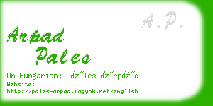 arpad pales business card